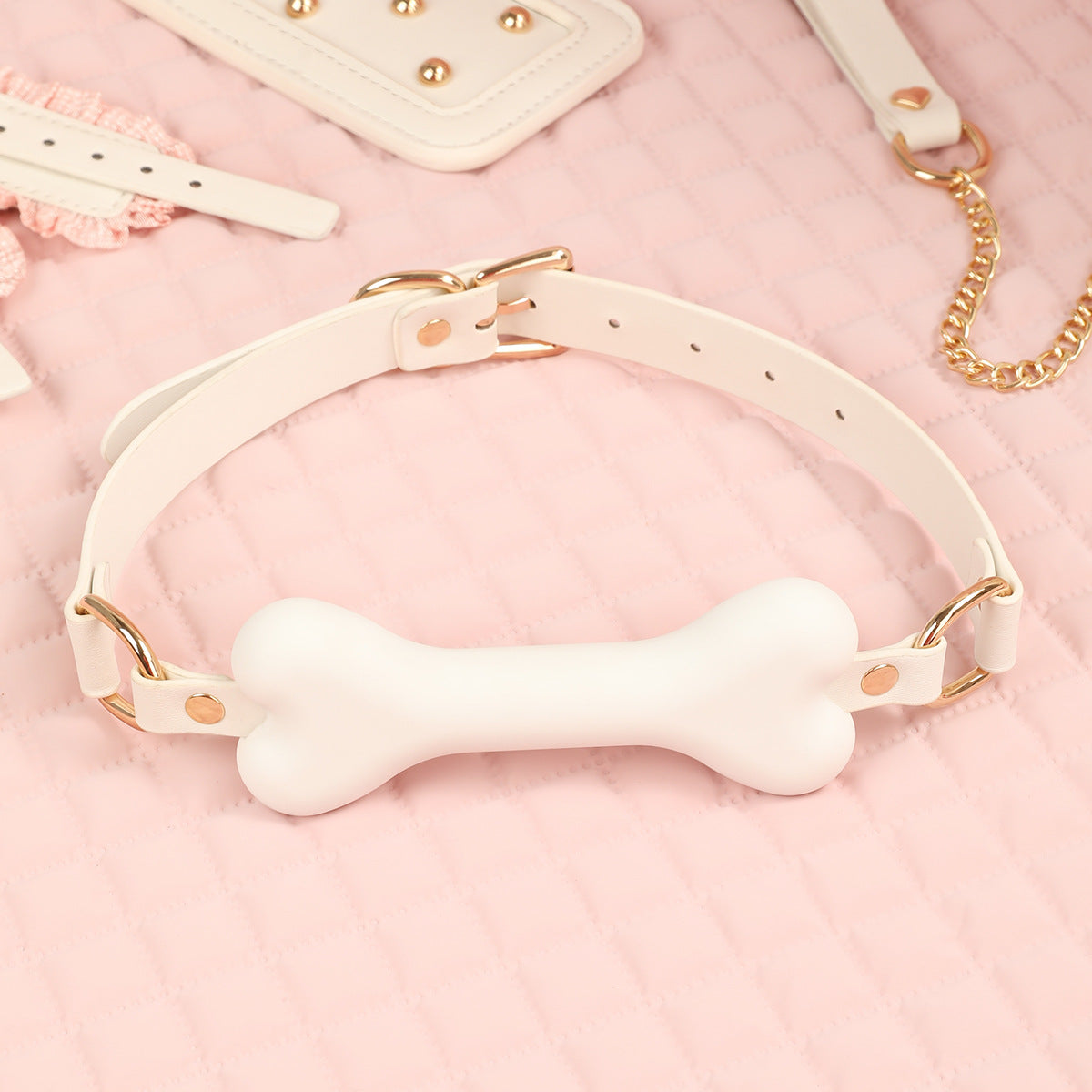 BDSM Lace Maid Leather Bondage Kit Flirting Sex Tool 6PCS
