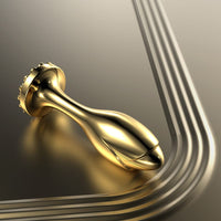Pearl Rose Anal Plug Gold Stainless Steel