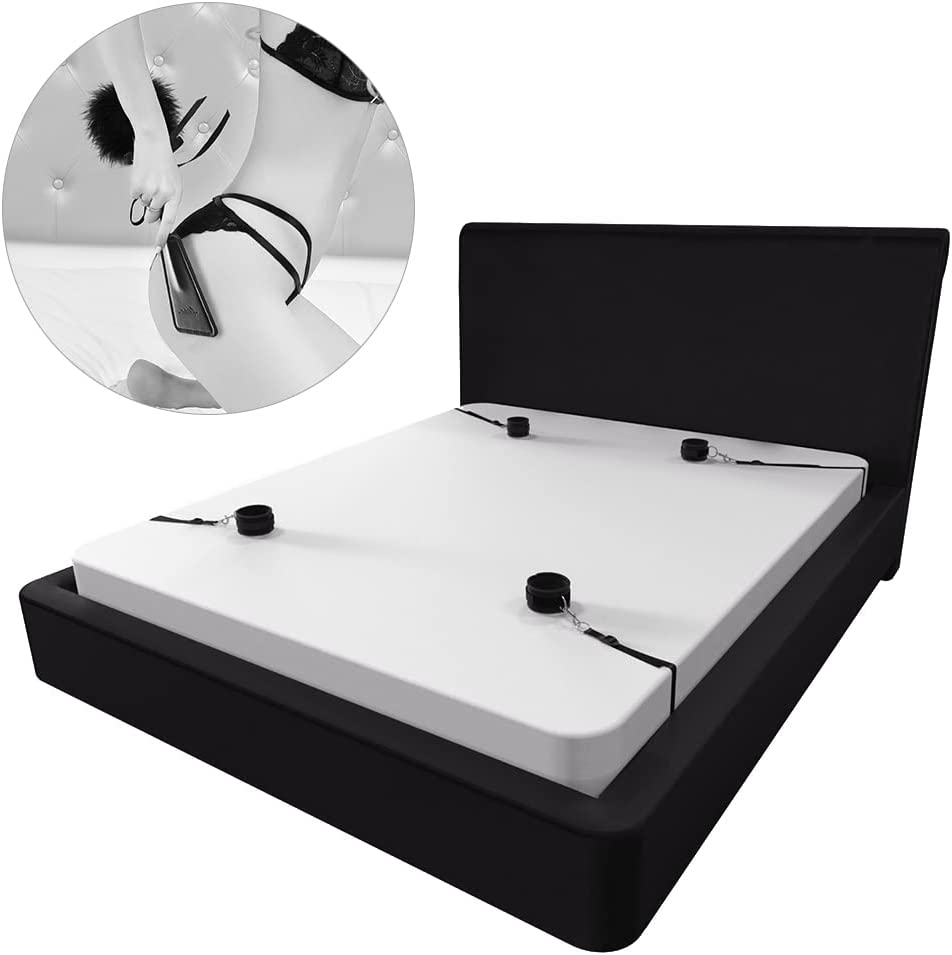 Sex Bondage BDSM Restraints Set with Blindfold and Tickler For Bedroom sex
