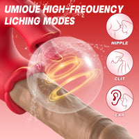Lips Tongue Licking Thrusting G-spot Vibrator