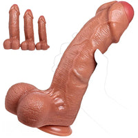 9in 10.6in 12.2in Realistic Uncut Big Dildo For Vaginal G-Spot Stimulation