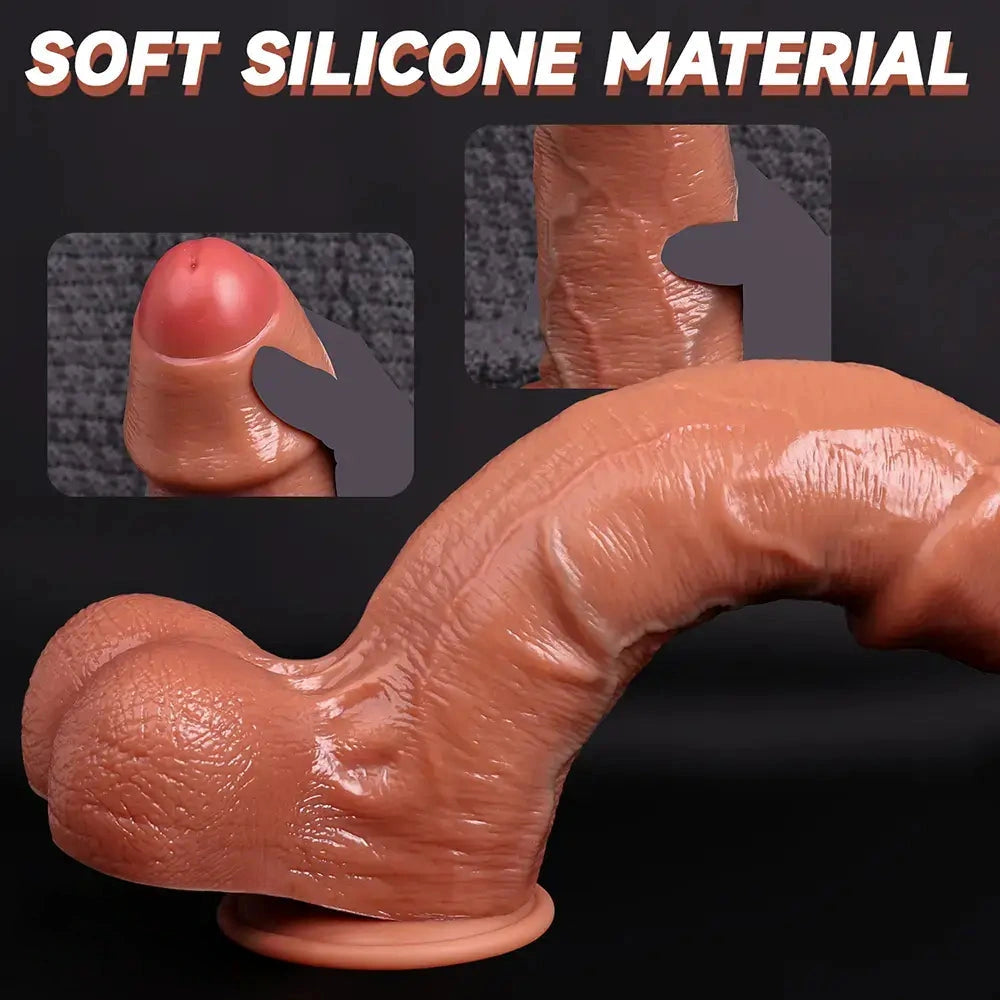 9in 10.6in 12.2in Realistic Uncut Big Dildo For Vaginal G-Spot Stimulation