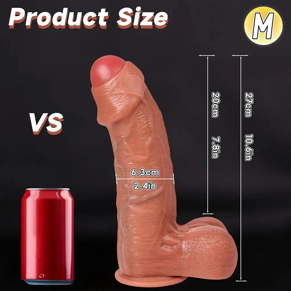 9in 10.6in 12.2in Realistic Uncut Big Dildo For Vaginal G-Spot Stimulation