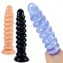 9in Anal Dildo With Thread Twists Flexible Spiral Anal Plug Anus Dilator