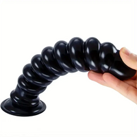 9in Anal Dildo With Thread Twists Flexible Spiral Anal Plug Anus Dilator