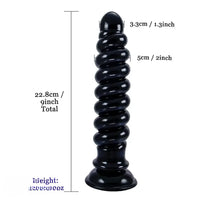 9in Anal Dildo With Thread Twists Flexible Spiral Anal Plug Anus Dilator