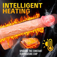 9in Automatic Thrusting Vibrator Realistic Heating Vibrating Dildo