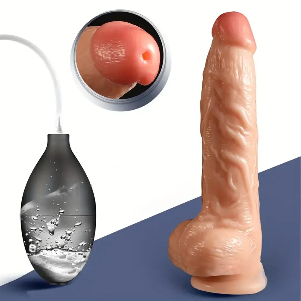 9in Big Lifelike Real Ejaculating Dildo For Couples Lesbian Sex