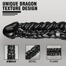9in Dragon Big Black Fantasy Penis Scales Bumps PVC Cock Dildo
