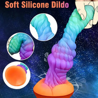 9in Fantasy Knot Silicone Monster Luminous Dildo For Anus Clit Sex Orgasm
