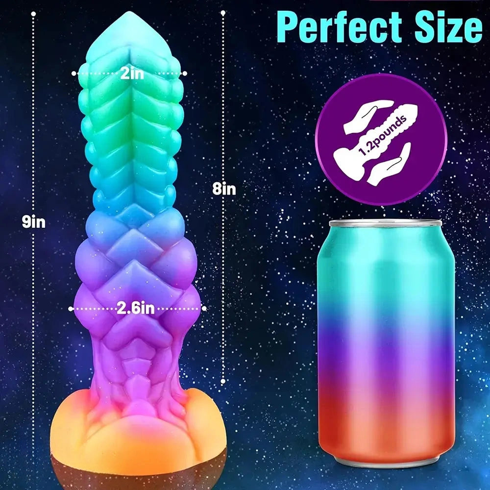 9in Fantasy Knot Silicone Monster Luminous Dildo For Anus Clit Sex Orgasm