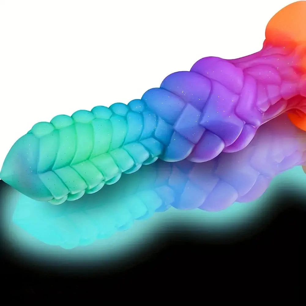 9in Fantasy Knot Silicone Monster Luminous Dildo For Anus Clit Sex Orgasm