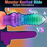 9in Fantasy Knot Silicone Monster Luminous Dildo For Anus Clit Sex Orgasm