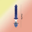 9in Female Pull Beads Anal Plug Threaded Double-head Glass Handle Dildo