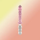 9in Female Pull Beads Anal Plug Threaded Double-head Glass Handle Dildo