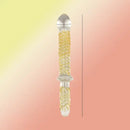 9in Female Pull Beads Anal Plug Threaded Double-head Glass Handle Dildo