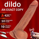 9in Flexible Vibrating Thrusting Heating Big Lifelike Skin Real Dildo