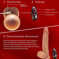 9in Flexible Vibrating Thrusting Heating Big Lifelike Skin Real Dildo