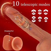 9in Flexible Vibrating Thrusting Heating Big Lifelike Skin Real Dildo