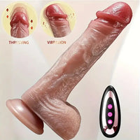 9in Functional Real Thrusting Vibrating Rotation Heating Anal Dildo