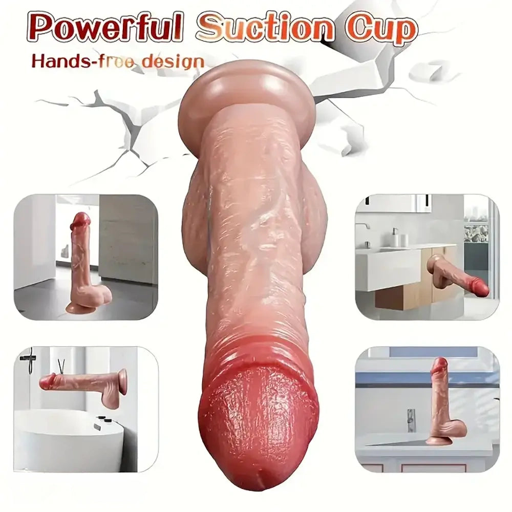 9in Functional Real Thrusting Vibrating Rotation Heating Anal Dildo