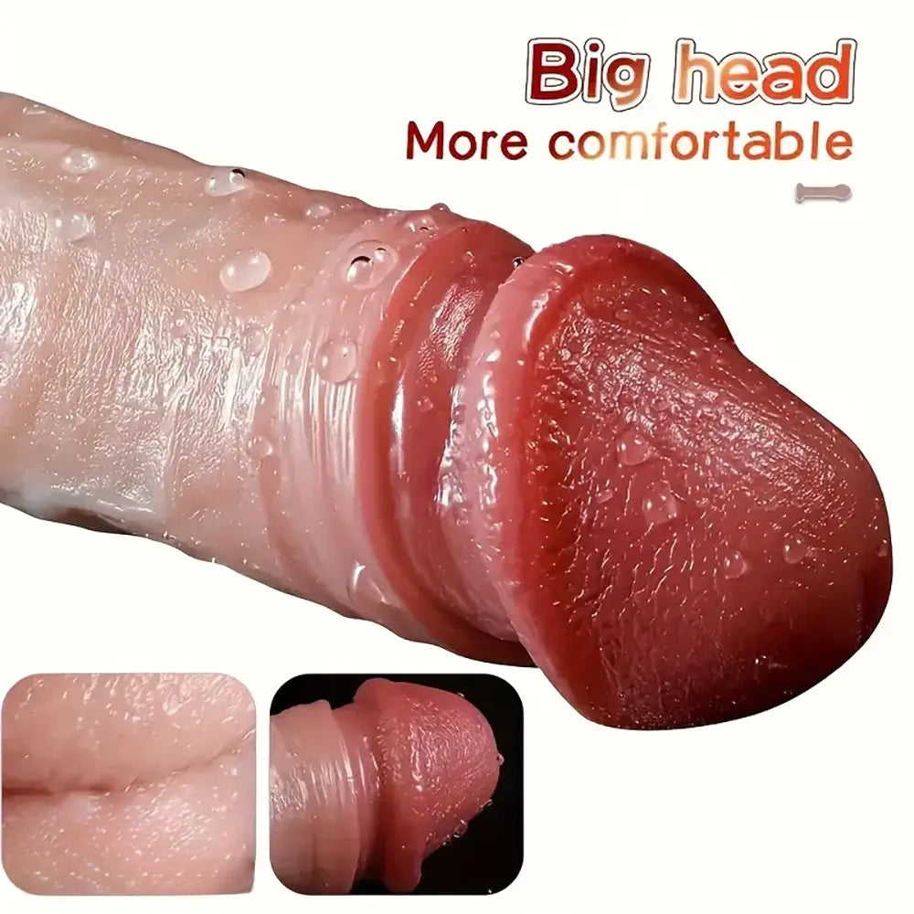 9in Functional Real Thrusting Vibrating Rotation Heating Anal Dildo