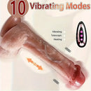9in Functional Real Thrusting Vibrating Rotation Heating Anal Dildo
