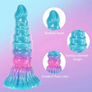 9in Gradient Color Faux Penis Anal Soft Blue-Pink Gradient Fantasy Dildo