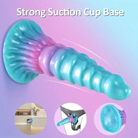 9in Gradient Color Faux Penis Anal Soft Blue-Pink Gradient Fantasy Dildo