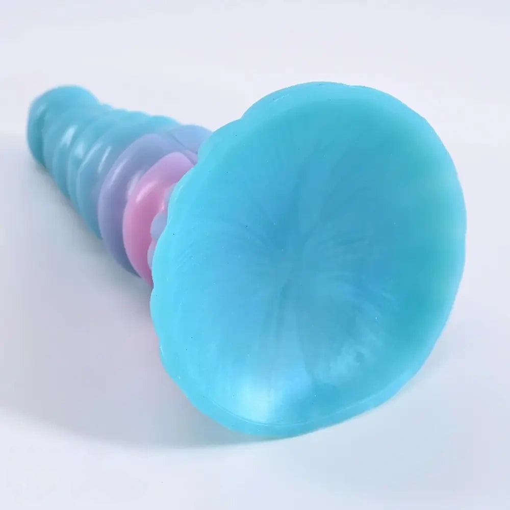 9in Gradient Color Faux Penis Anal Soft Blue-Pink Gradient Fantasy Dildo