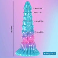 9in Gradient Color Faux Penis Anal Soft Blue-Pink Gradient Fantasy Dildo