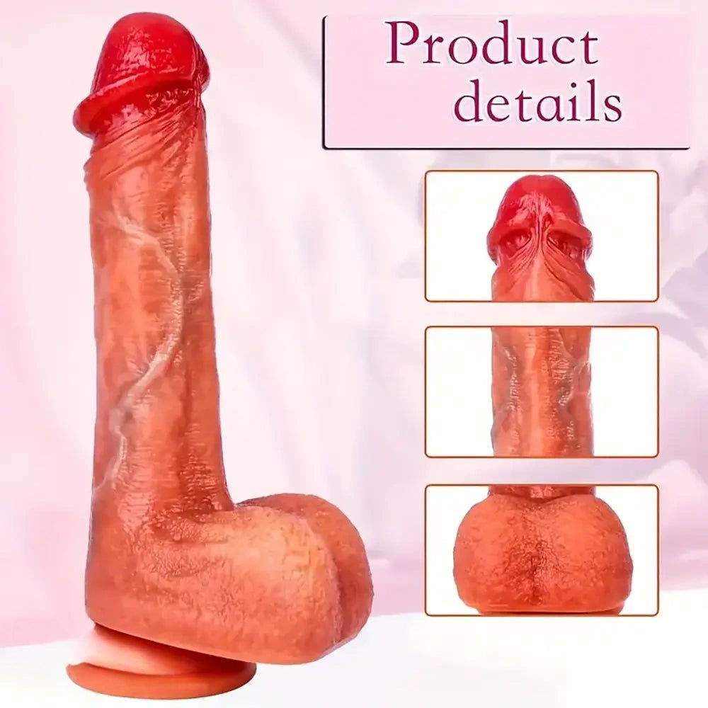 9in Lifelike Thrusting Rotation Vibrating Heating Silicone Big Dildo