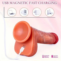 9in Lifelike Thrusting Rotation Vibrating Heating Silicone Big Dildo