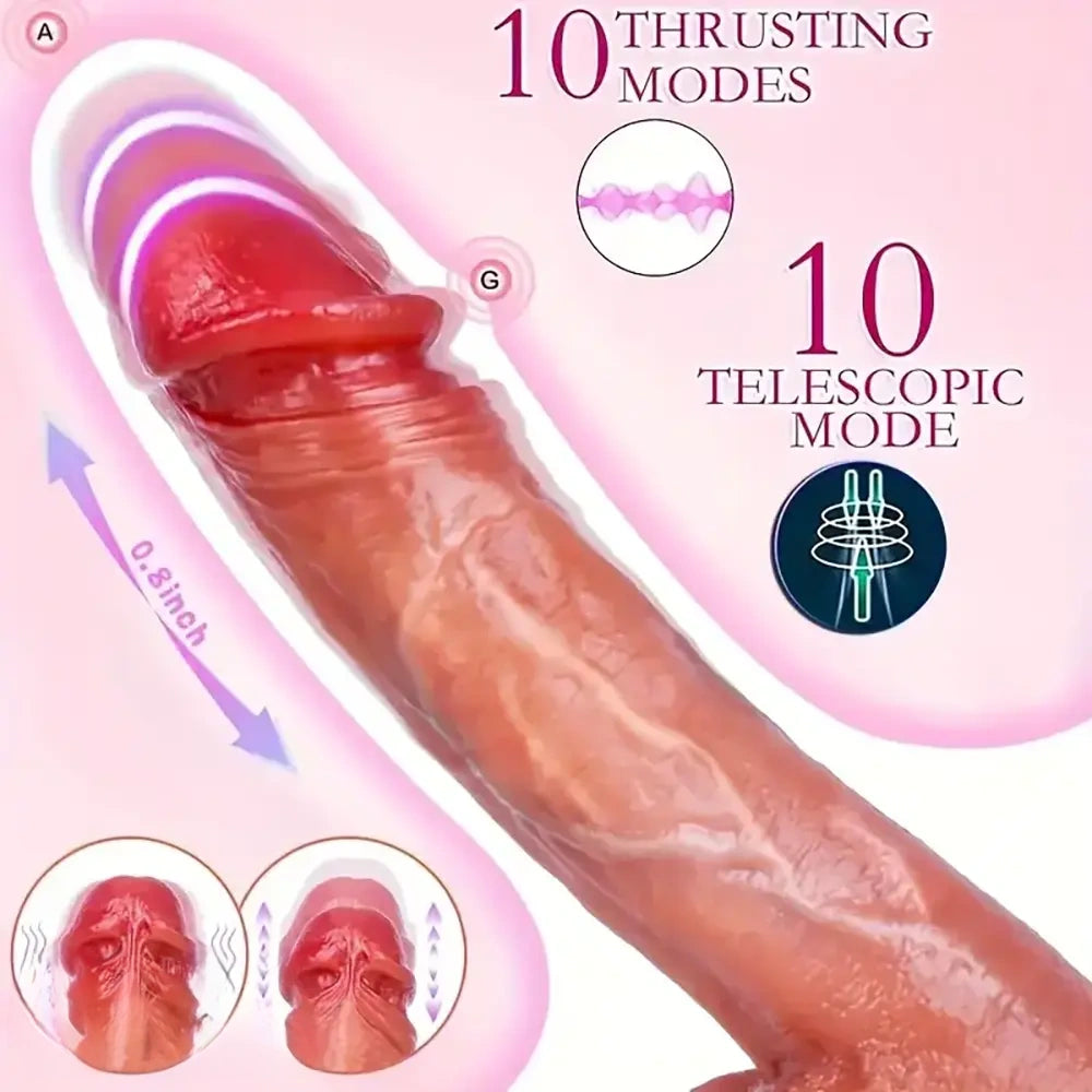 9in Lifelike Thrusting Rotation Vibrating Heating Silicone Big Dildo