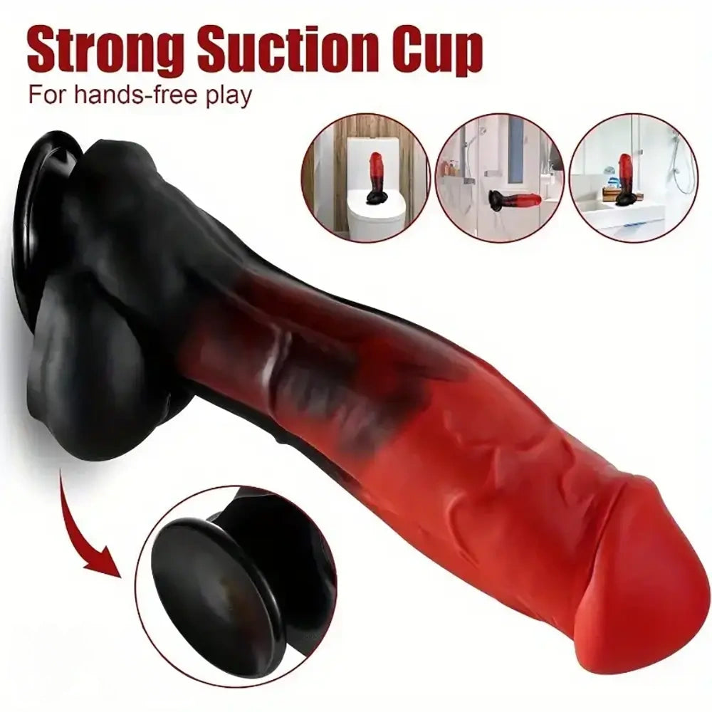 9in Realistic Silicone Soft Wide Big Dildo Sex Toy For Vagina Anal G-spot
