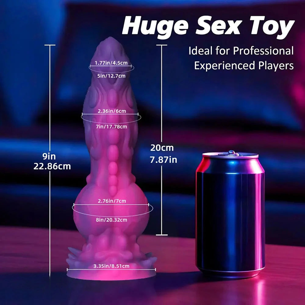 9in Soft Monster Silicone Big Spiked Odd Dildo Prostate Massager For Women
