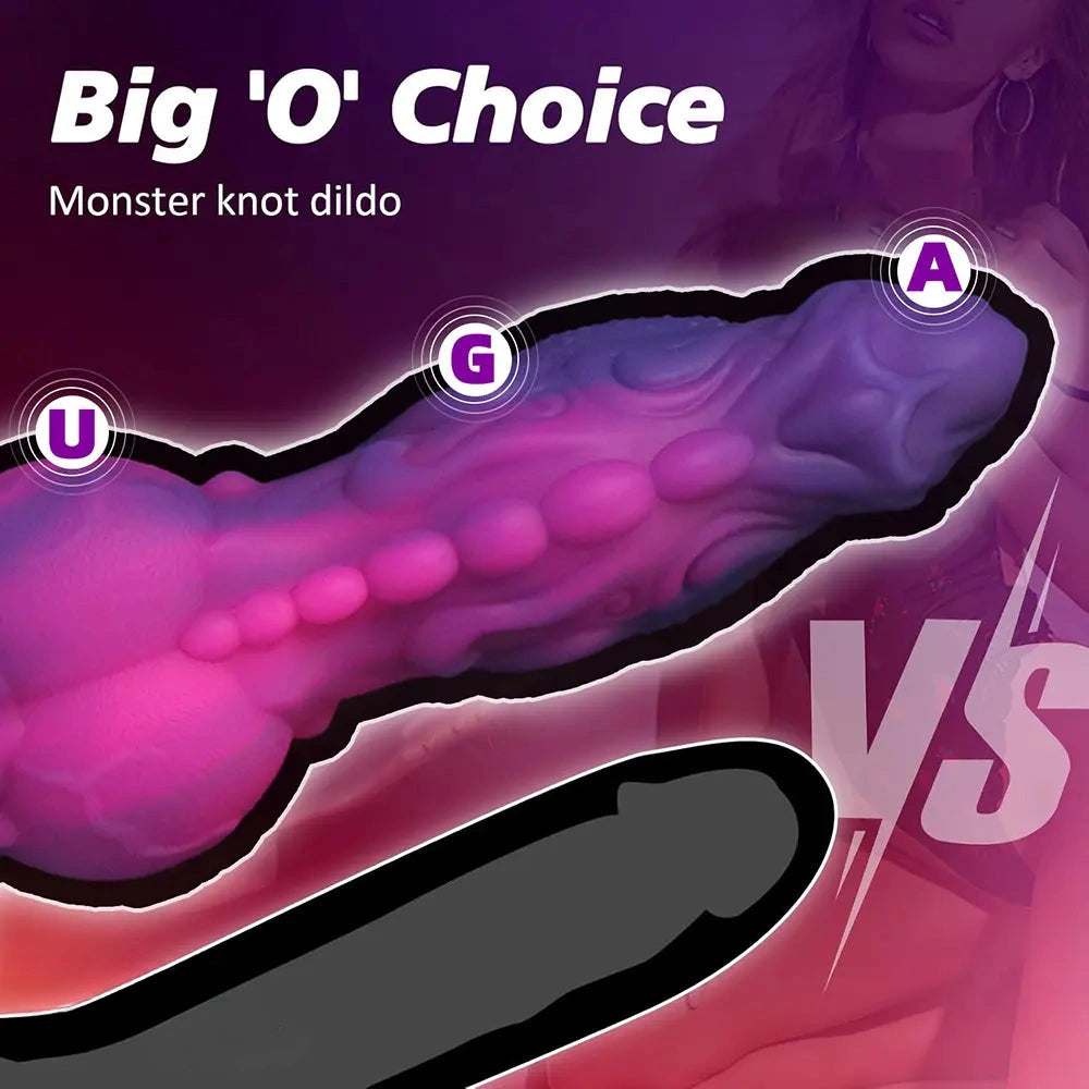 9in Soft Monster Silicone Big Spiked Odd Dildo Prostate Massager For Women