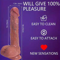 9in Soft Vibrating Thrusting Heating Big Lifelike Feeling Electric Dildo