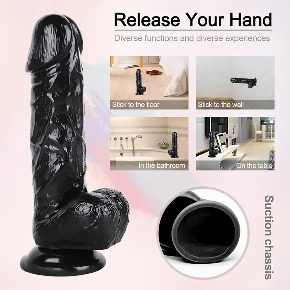9in Thick Realistic Dildo Wide Dong Giant Big Sex Toy for Enjoyment