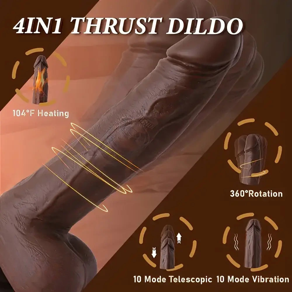 9in Thrusting Vibrating Heating Realistic Big Rotation Automatic Dildo