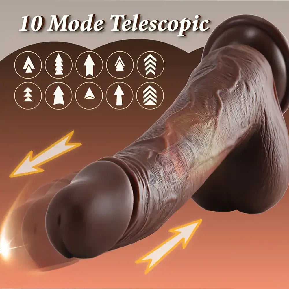 9in Thrusting Vibrating Heating Realistic Big Rotation Automatic Dildo