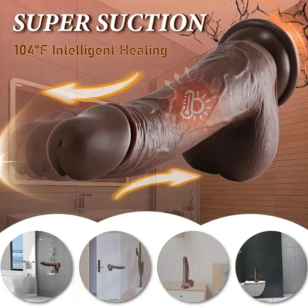 9in Thrusting Vibrating Heating Realistic Big Rotation Automatic Dildo
