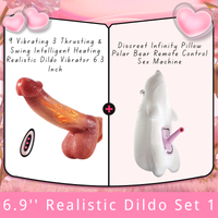 9 Vibrating 3 Thrusting & Swing Intelligent Heating Realistic Dildo Vibrator 6.3 Inch