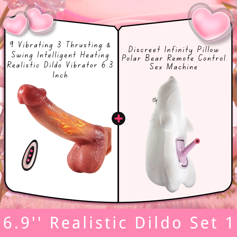 9 Vibrating 3 Thrusting & Swing Intelligent Heating Realistic Dildo Vibrator 6.3 Inch