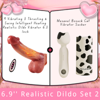 9 Vibrating 3 Thrusting & Swing Intelligent Heating Realistic Dildo Vibrator 6.3 Inch