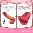 9 Vibrating 3 Thrusting & Swing Intelligent Heating Realistic Dildo Vibrator 6.3 Inch