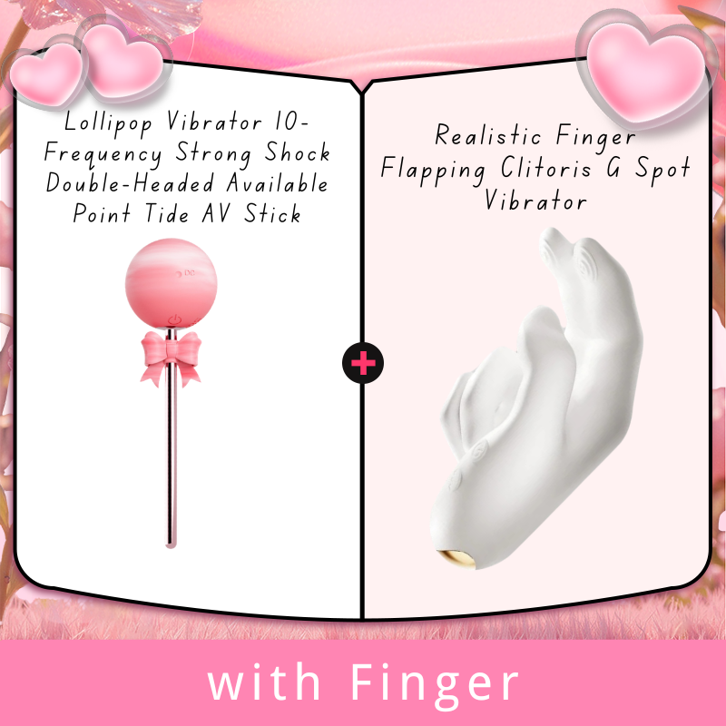Lollipop Vibrator 10-Frequency Strong Shock Double-Headed Available Point Tide AV Stick