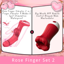 Rose Finger Vibrator 2 in 1 Finger Vibrator 9 Modes G - Spot Stimulation Waterproof