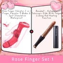 Rose Finger Vibrator 2 in 1 Finger Vibrator 9 Modes G - Spot Stimulation Waterproof
