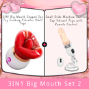 3IN1 Big Mouth Shaped Sex Toy Sucking Vibrator Adult Toys